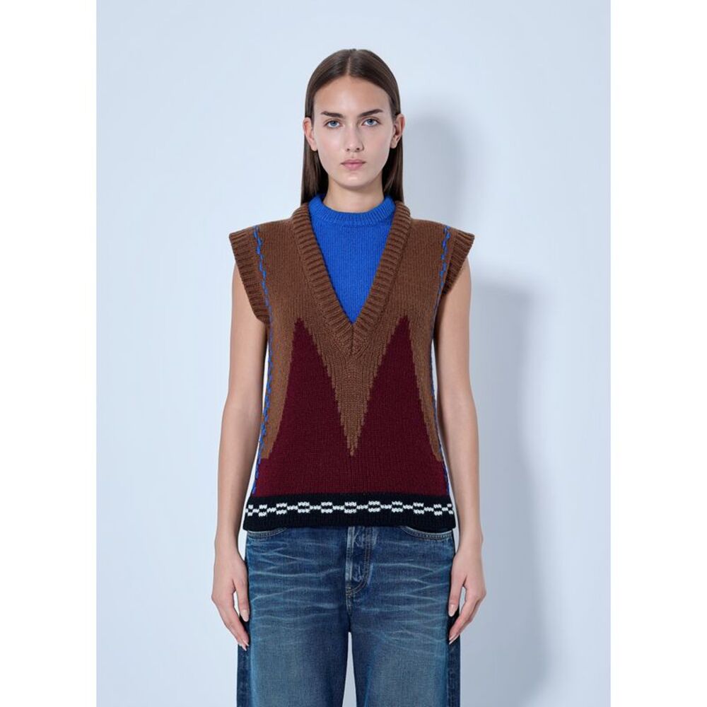 Marni Women Geometric Knit Sleeveless Vest